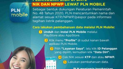 Lewat PLN Mobile, Sudah Bsia Update Data Pelanggan Berupa NIK dan NPWP
