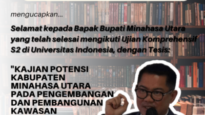 Bupati Minahasa Utara Joune Ganda Sukses Studi Magister di Universitas Indonesia